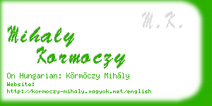 mihaly kormoczy business card